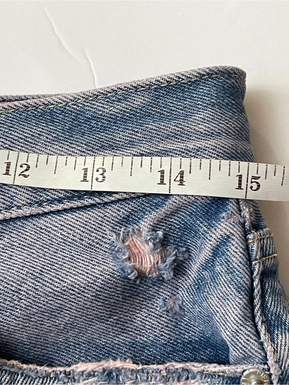 pistola Distressed Blue‎ Denim Jean Shorts
